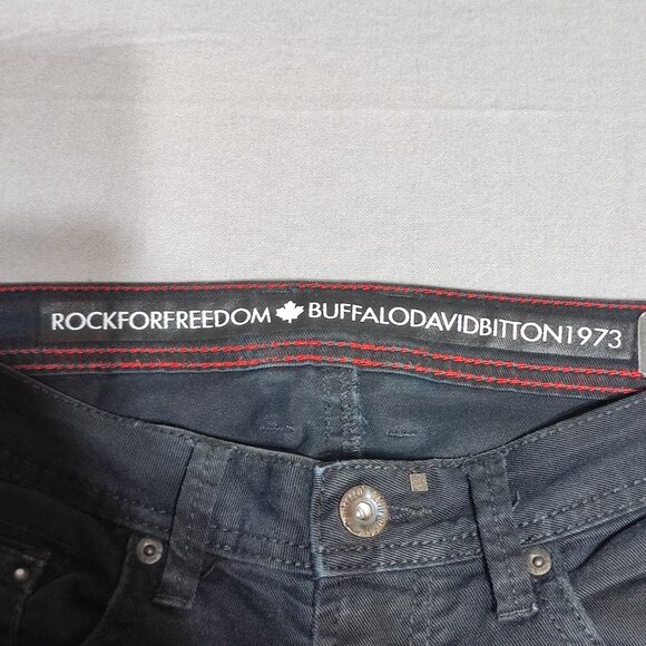 Buffalo David Bitton Rock for Freedom denim men's size W29/34 black Semmor Slim - Picture 5 of 14